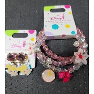 Disney Parks exclusive Tinker Bell girls clip on earrings and bracelet set